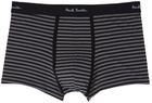 Paul Smith 3-Pack Black & Grey Stripe Trunk Boxers