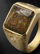 Octavia Elizabeth - Ambition Gold, Yowah Opal and Diamond Ring - Gold