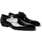 SAINT LAURENT - Wyatt Patent-Leather Derby Shoes - Black