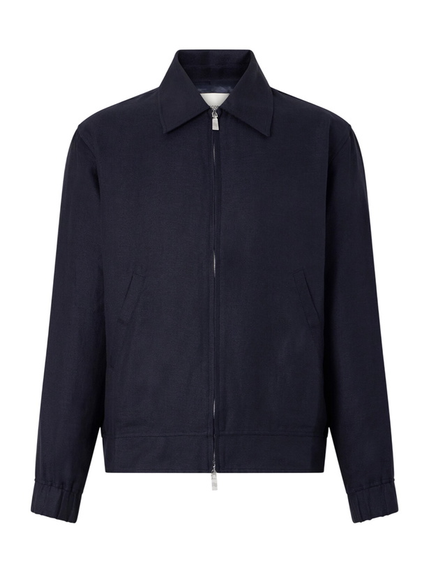 Photo: Frescobol Carioca - Tomas Cotton and Linen-Blend Blouson Jacket - Blue