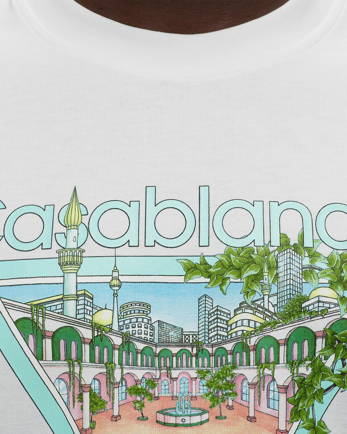 【関送無料】 Casablanca Pastel Court ロゴ 半袖 Tシャツ DHgate.com:Casablanca Mens Designer Cotton T-shirt with