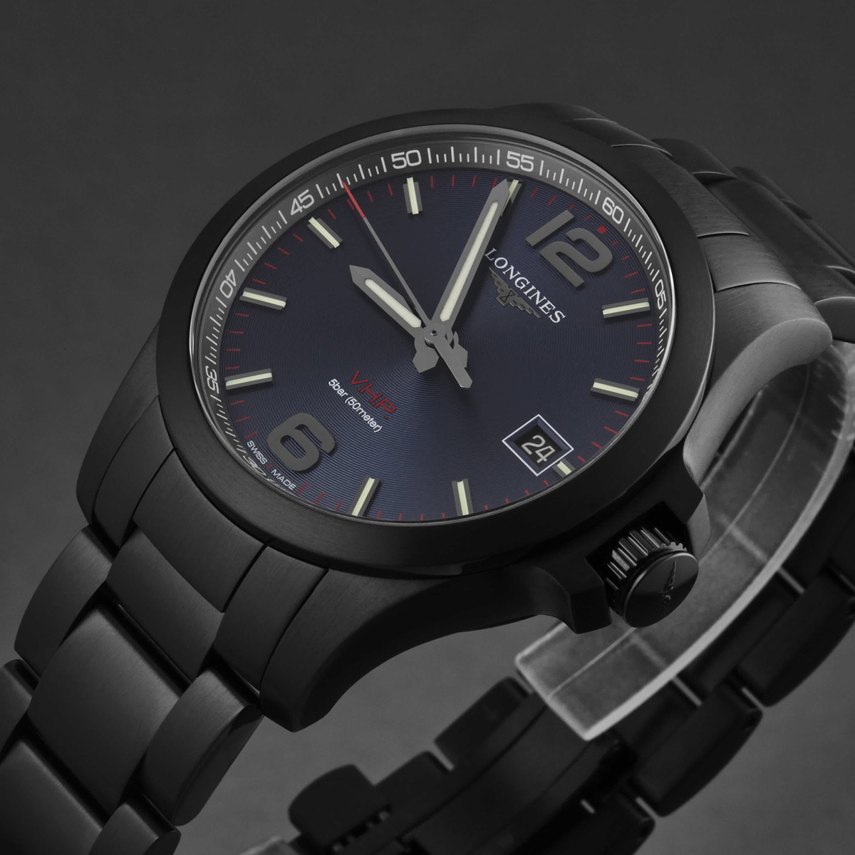 Longines Conquest V.H.P. Quartz Blue Dial Mens Watch L3.716.2.96.6