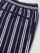 Mr P. - Straight-Leg Striped Twill Drawstring Shorts - Blue