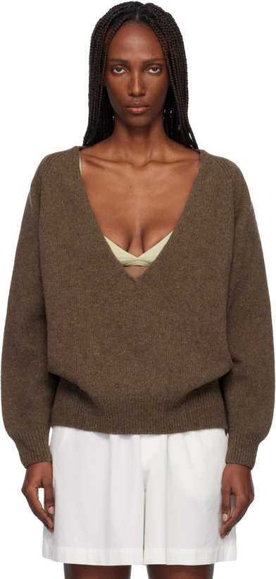 Photo: Baserange Brown Soar V-neck Sweater