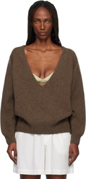 Baserange Brown Soar V-neck Sweater