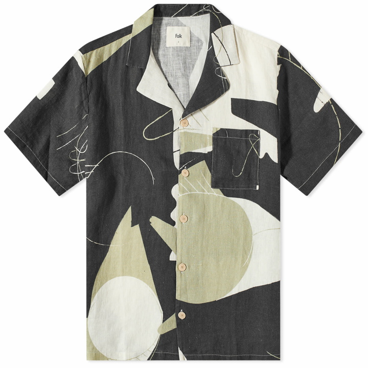 Photo: Folk Men's Void Print Vacation Shirt in Black