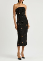 16 Arlington Minelli Bead-embellished Midi Dress Black