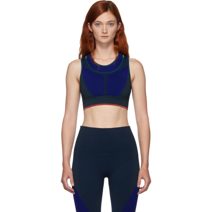 LNDR - Lndr Spectrum Seamless Sports Bra Cornflower Blue Aqua High Neck  Womens XS Small on Designer Wardrobe