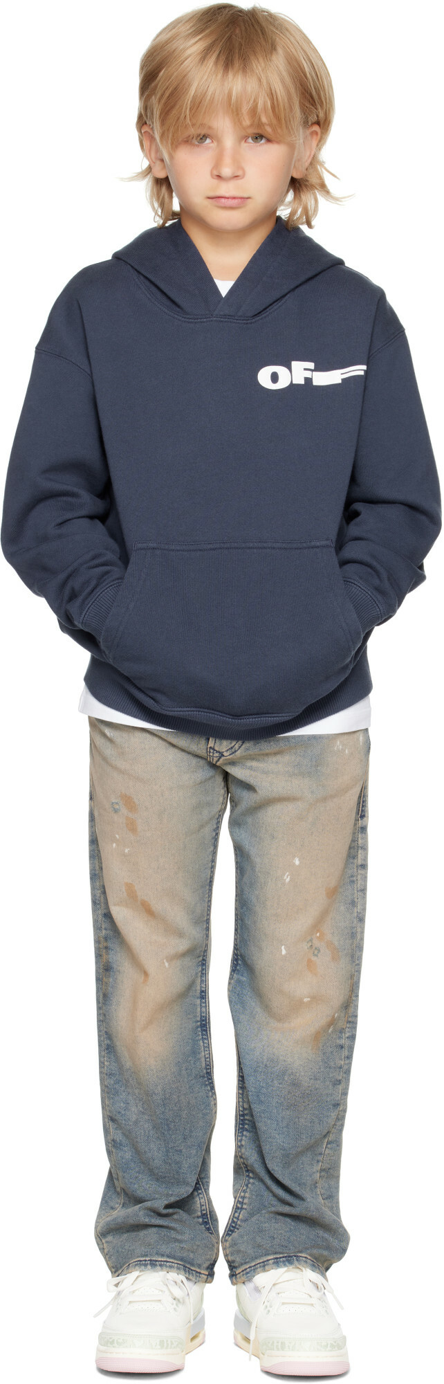 Off-White Kids Navy Type Hoodie