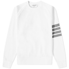 Thom Browne Men's 4 Bar Raglan Sleeve Waffle Crew Sweat in White