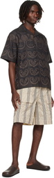 COMMAS Beige Rope Stripe Pocket Shorts
