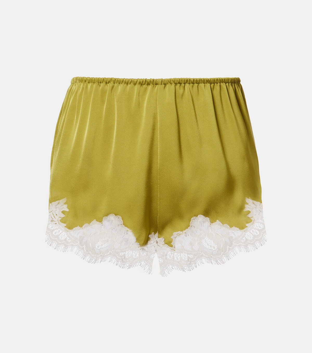 Faithfull Norden lace-trimmed satin shorts