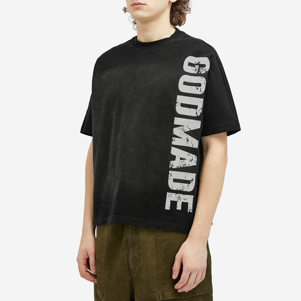 God Made Men's Side Logo T-Shirt in Black