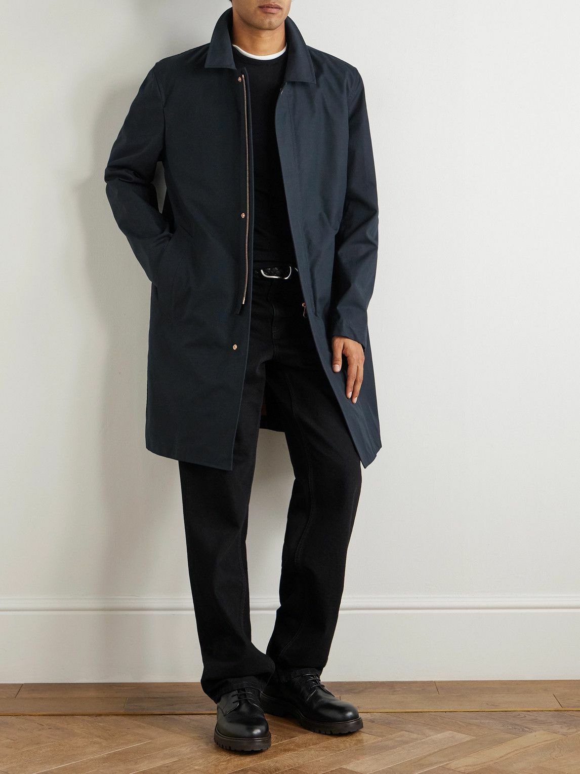 Private White V.C. - Jack's Mac Cotton Coat - Blue Private White V.C.