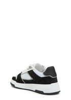 Cleens Lay Up Panelled Leather Sneakers Black And White