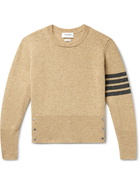 THOM BROWNE - Slim-Fit Striped Shetland Wool Sweater - Neutrals