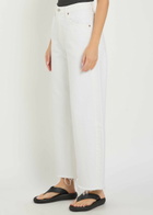Agolde Low Curve Frayed Barrel-leg Jeans White