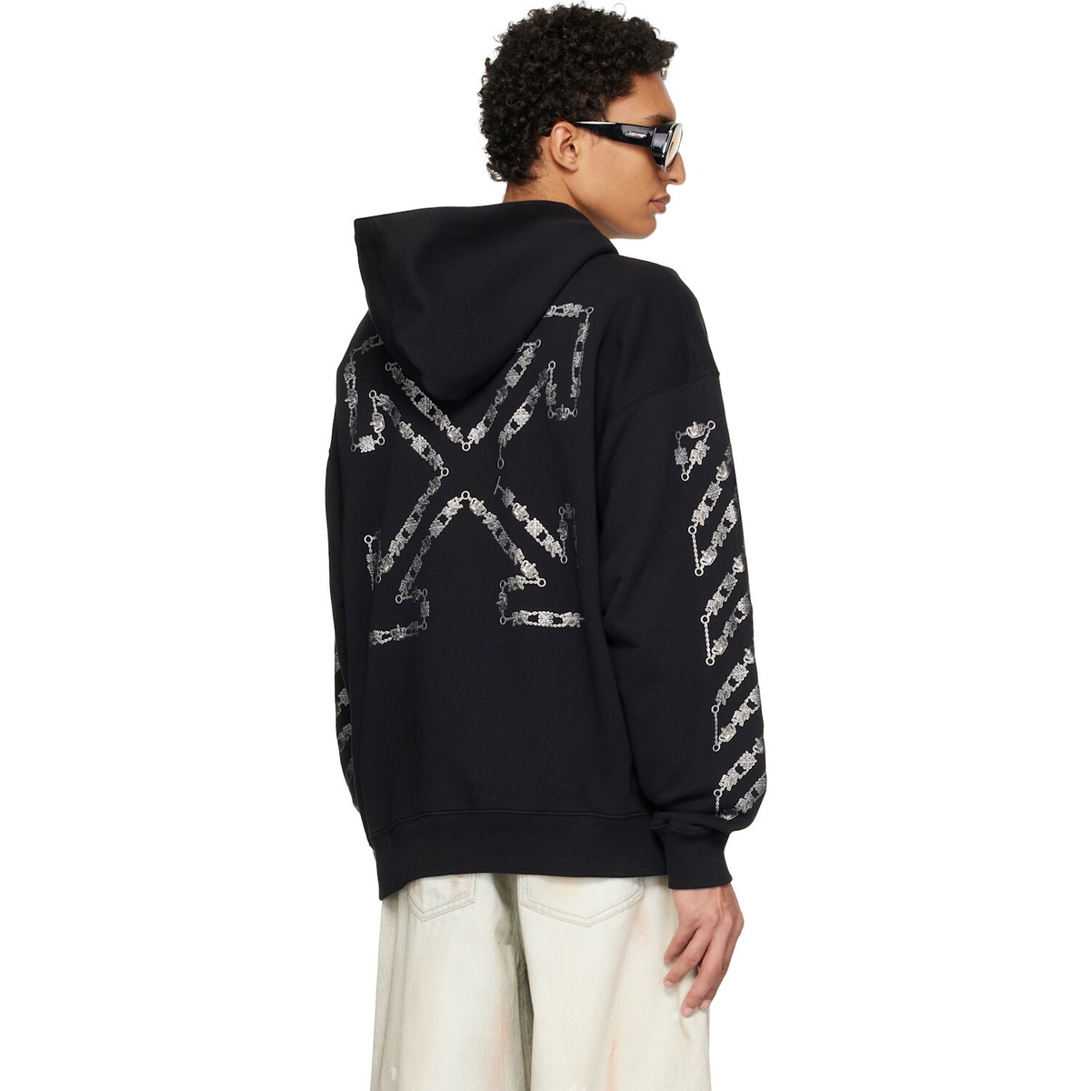 Off-White Black Chain Arrow Diagonal Skate Hoodie