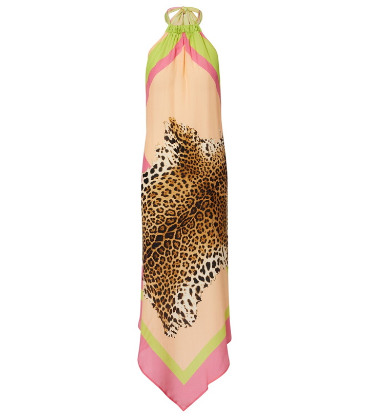 Photo: Roberto Cavalli Asymmetric printed silk midi dress