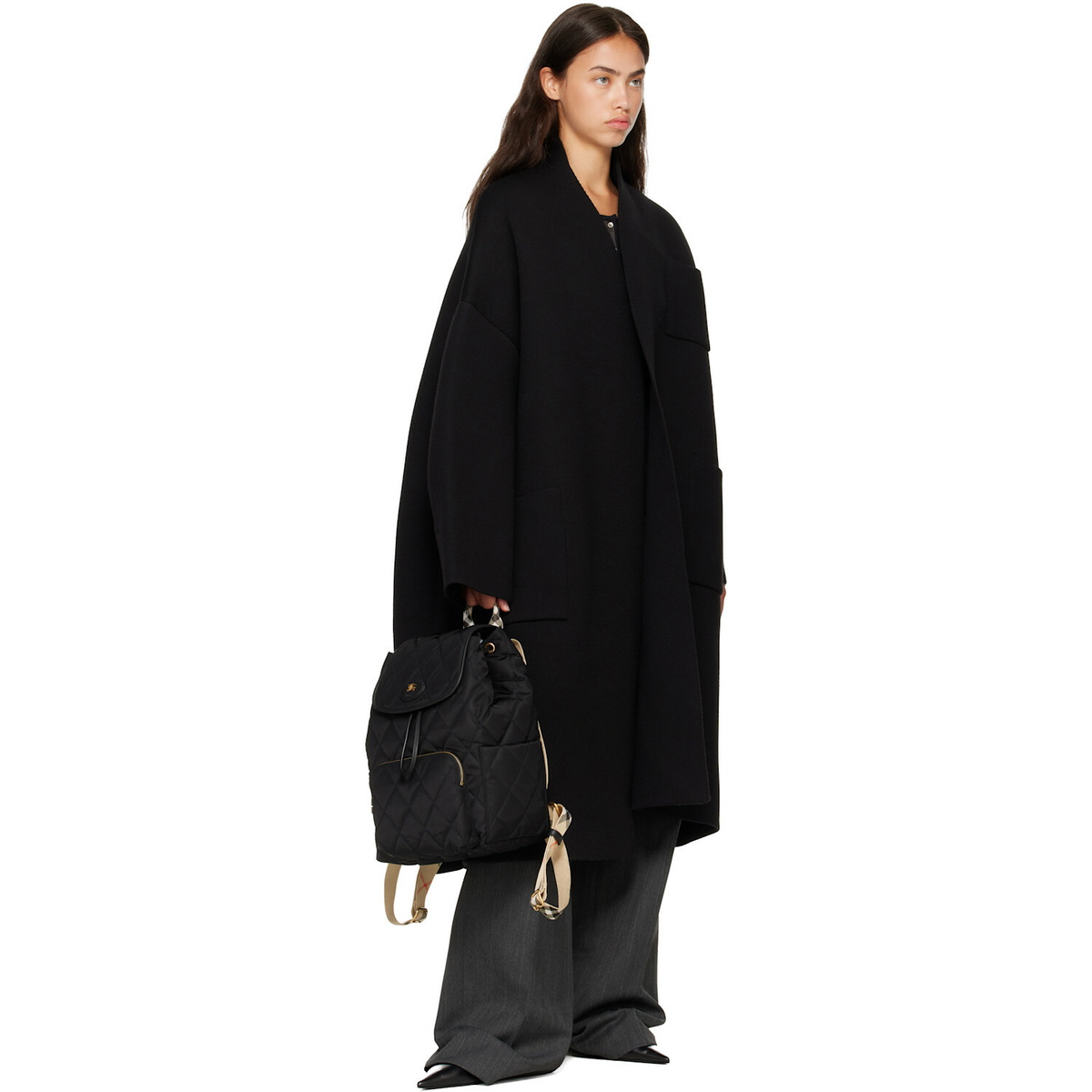Burberry Black Horseshoe Backpack