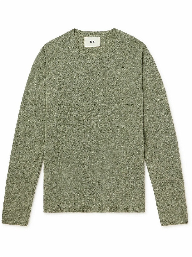 Photo: Folk - Cotton-Blend Bouclé Sweater - Green