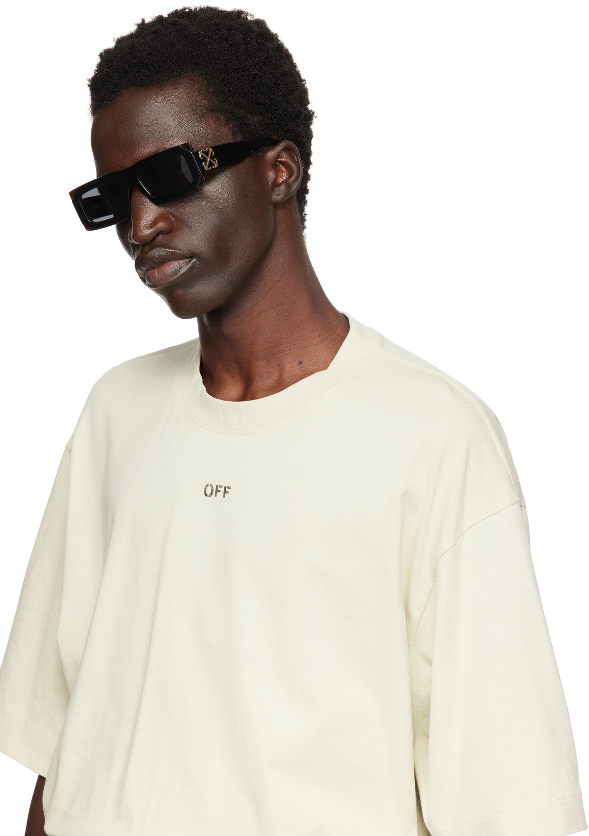 【送料&関税込】Off-White Laurel Sunglasses - Unisex Off-White Laurel OERI13P 1007 with Gold Logo Sunglasses - US