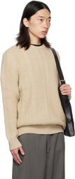 Barbour Beige Lowfen Cable-Knit Sweater