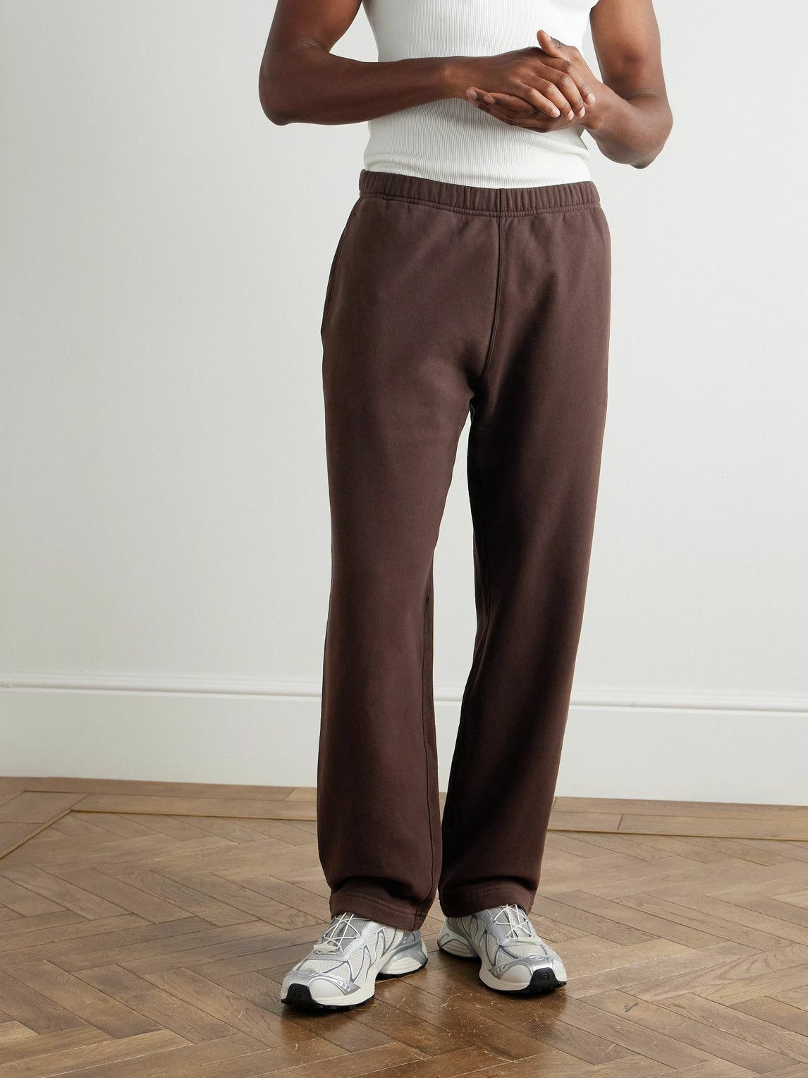 Stone Island - Marina Tapered Organic Cotton-Jersey Sweatpants - Brown