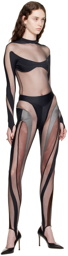 Mugler Black Spiral Leggings