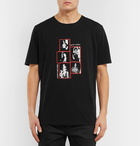 Saint Laurent - Printed Cotton-Jersey T-Shirt - Men - Black