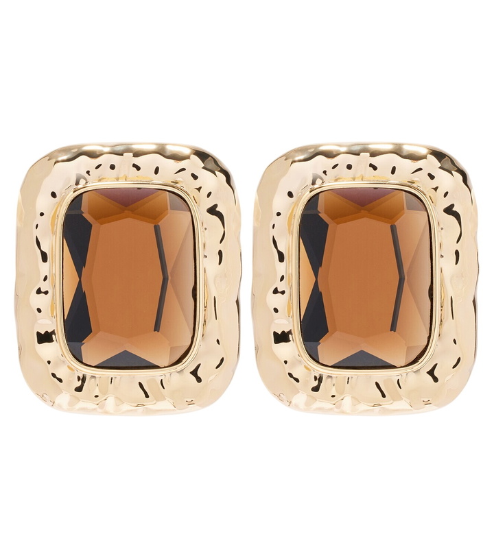 Photo: Self-Portrait Amber gold-plated earrings