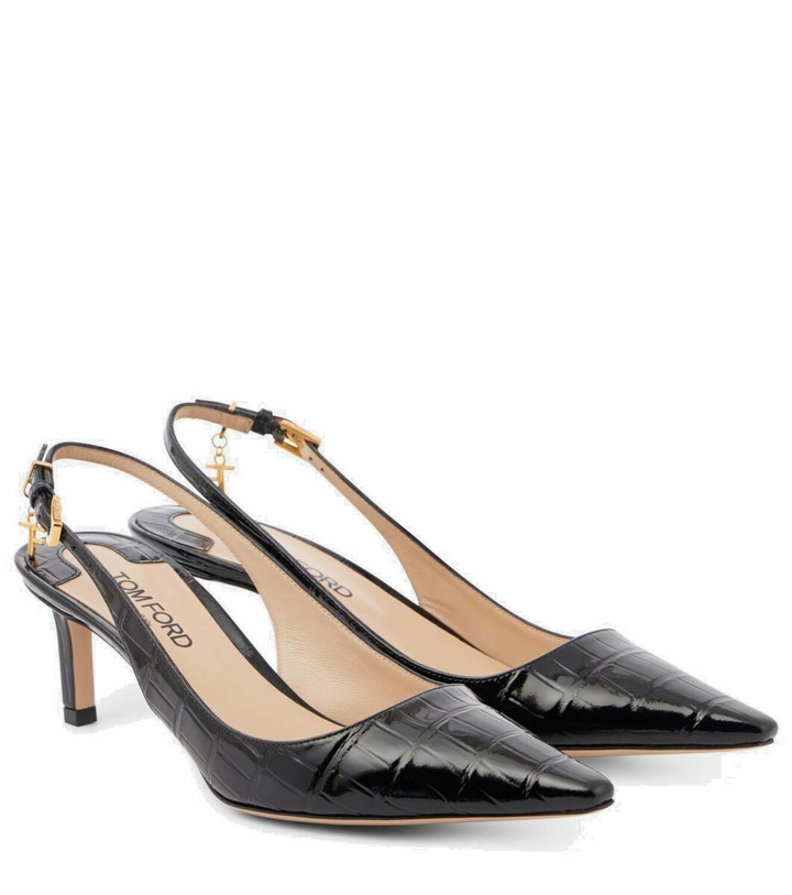 Photo: Tom Ford Angelina croc-effect leather slingback pumps