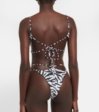 Reina Olga Theresa zebra-print bikini top