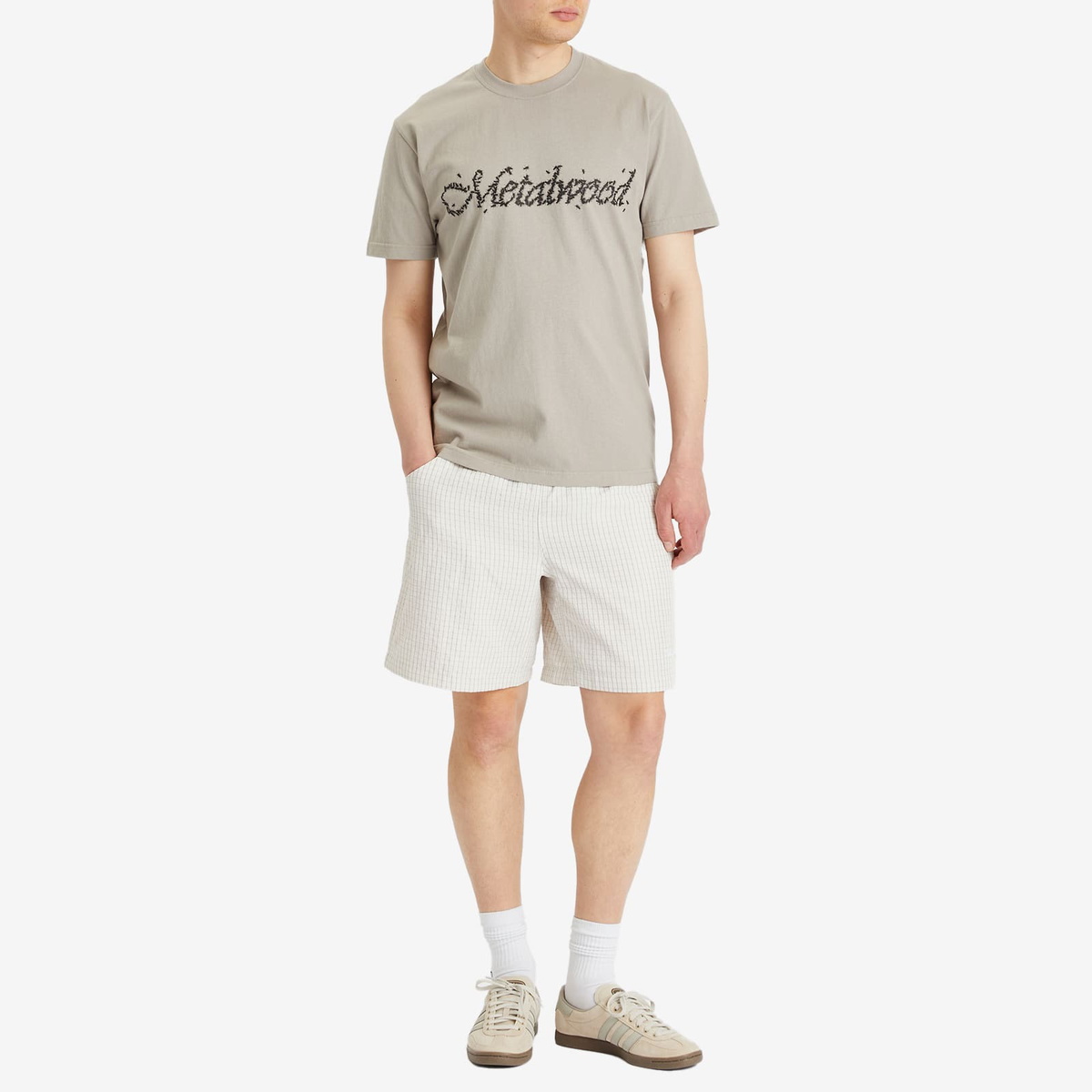 Metalwood Studio Men's Flies T-Shirt in Taupe
