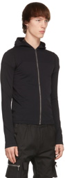 Rick Owens Black Stretch Jersey Hoodie