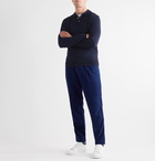 Mr P. - Slim-Fit Merino Wool Polo Shirt - Blue