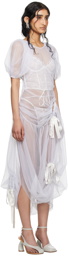 Wed SSENSE Exclusive Off-White Tie Midi Dress