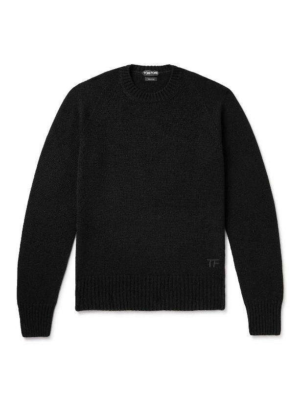 Photo: TOM FORD - Logo-Embroidered Knitted Cashmere Sweater - Black