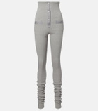 The Attico High-rise cotton jersey stirrup leggings