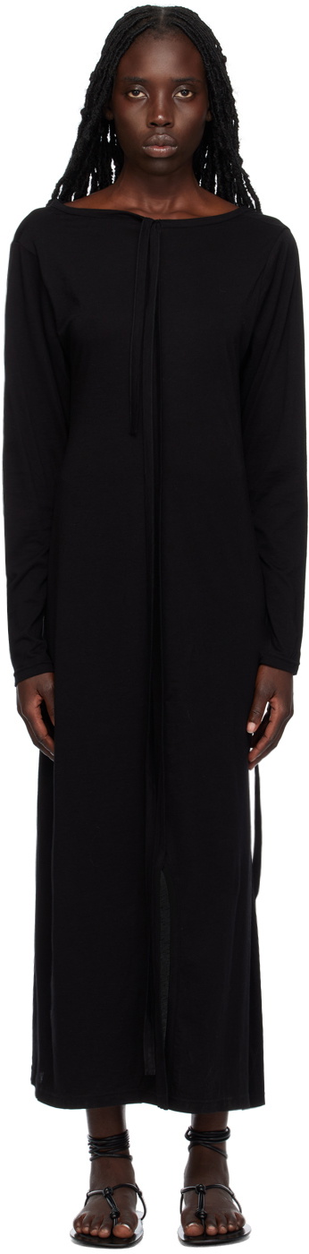 Yohji Yamamoto Black Twisted Maxi Dress Yohji Yamamoto