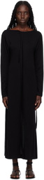 Yohji Yamamoto Black Twisted Maxi Dress