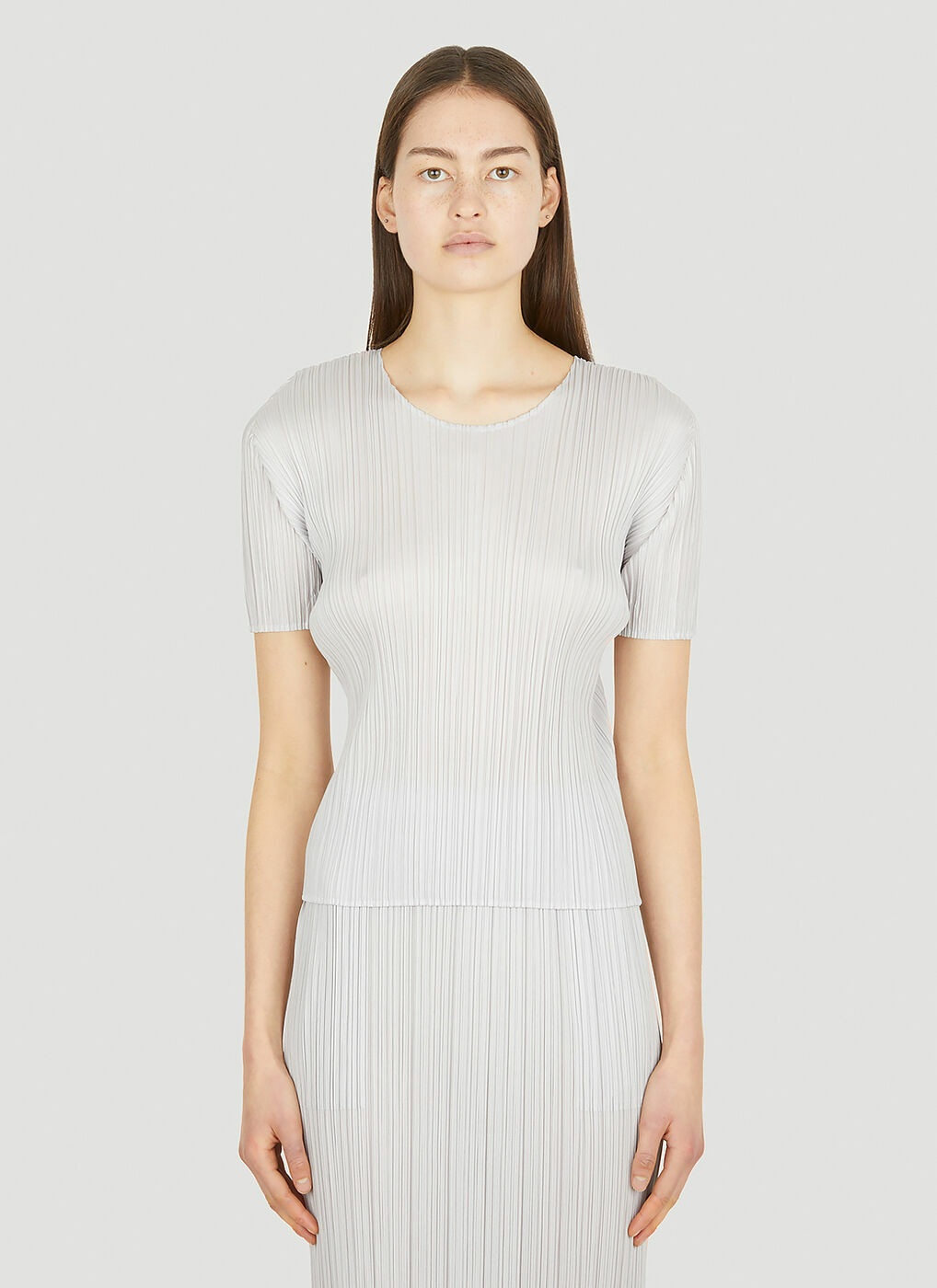 Pleats Please Issey Miyake July Scoop-Neck Pleated T-Shirt - Green