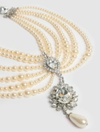 ALESSANDRA RICH Faux Pearl with Crystal Collar Necklace