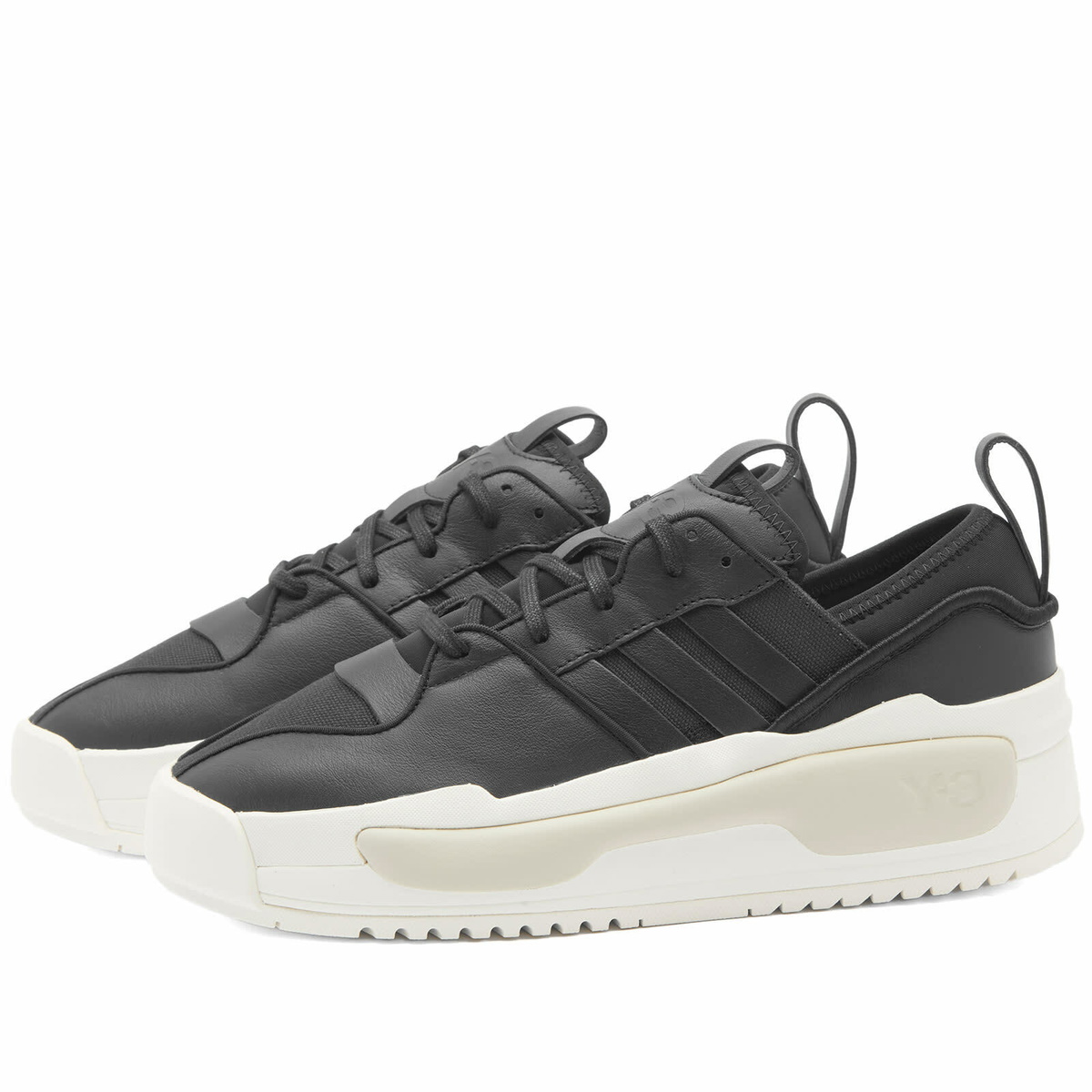 Y-3 Men's RIVALRY Sneakers in Black/Off White/Clear Brown Y-3