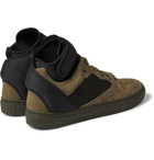 Balenciaga - Suede, Neoprene and Mesh High-Top Sneakers - Men - Army green