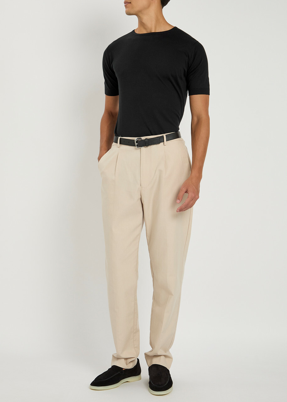 John Smedley Belden Cotton-knit T-shirt Black John Smedley