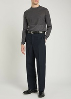 Jil Sander Straight-leg Wool-blend Trousers Dark Blue