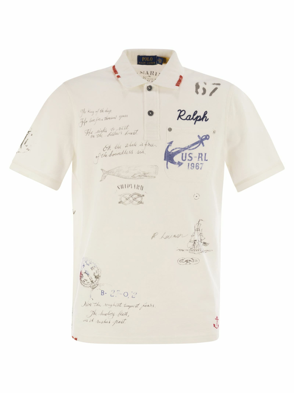 Polo Ralph Lauren Piqué Polo Shirt With Classic-fit Graphics Polo