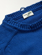 SAINT LAURENT - Distressed Cotton Sweater - Blue
