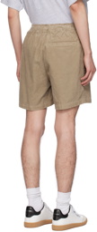 John Elliott Taupe Frayed Shorts